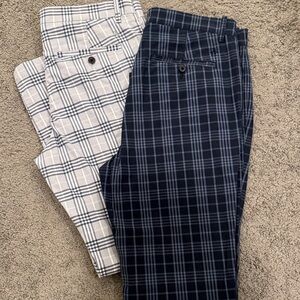 Original Penguin Plaid Chinos - Navy and Cream